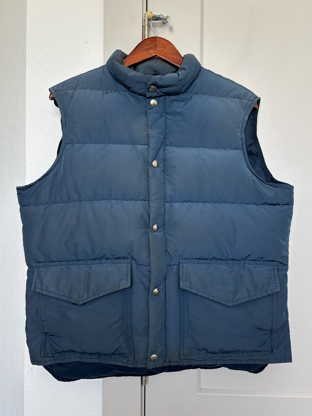VINTAGE 90S LL BEAN GOOSE DOWN BLUE DOWN PUFFER VEST MENS XL